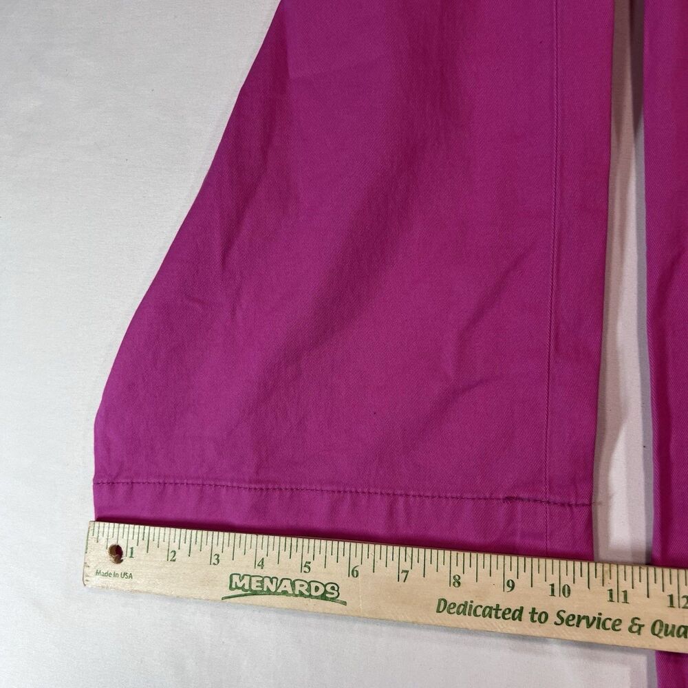 NWT Talbots Wide Leg Pants 14P Pink Twill High Rise Comfort Stretch Trouser - Picture 8 of 11